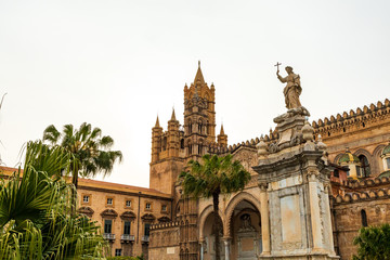 Fototapeta na wymiar Italy, Sicily, Province of Palermo, Palermo. The Cathedral of Palermo, a UNESCO World Heritage Site, constructed in 1184.