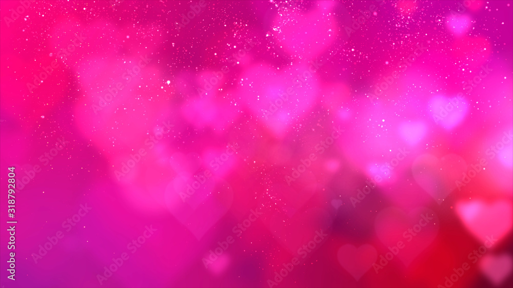 Poster happy valentine theme decoration motion particles animation with drop down graphic icons associated 