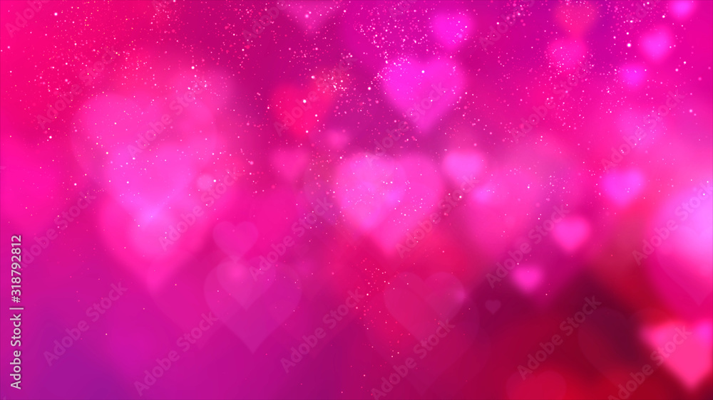 Poster happy valentine theme decoration motion particles animation with drop down graphic icons associated 