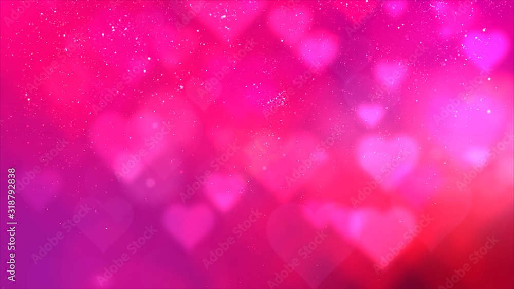 Poster happy valentine theme decoration motion particles animation with drop down graphic icons associated 