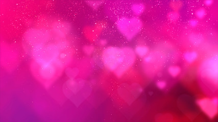 Happy Valentine theme decoration motion particles animation with drop down graphic icons associated with Valentine theme background
