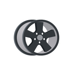 Fototapeta premium Car wheel disk. Alloy car disk. Vector icon isolated on white bacground in flat style.