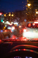 night city street driving car lights traffic