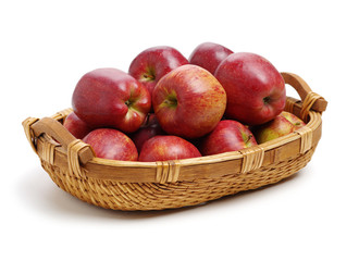 Red apples isolated on white background