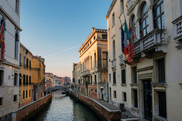 Fototapeta na wymiar View of the Venetian canal in Venice, Italy.