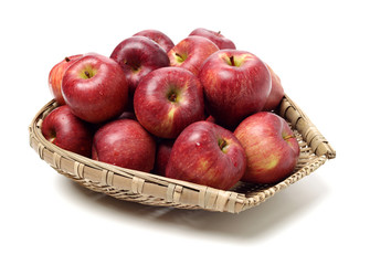 Red apples isolated on white background
