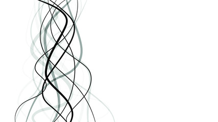 Abstract geometric background. Black and gray wavy lines on a white background. Vector illustration. Creative design.