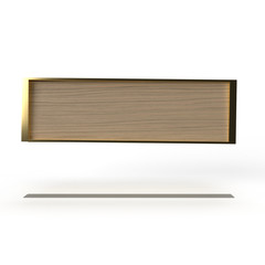 Blank Wooden gold frame. 3D illustration