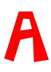 Red letter A on white background - Lilleaker 
