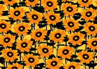 sunflower vector pattern design 06