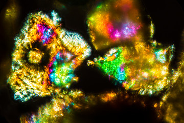 Abstract micrograph of sand grains from Puerto Vallarta, Mexico.