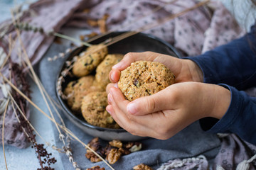 Cinnamon and lavender homemade  sweet cookies. Healthy vegan dessert