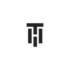 TH T H letter logo template design - obrazy, fototapety, plakaty