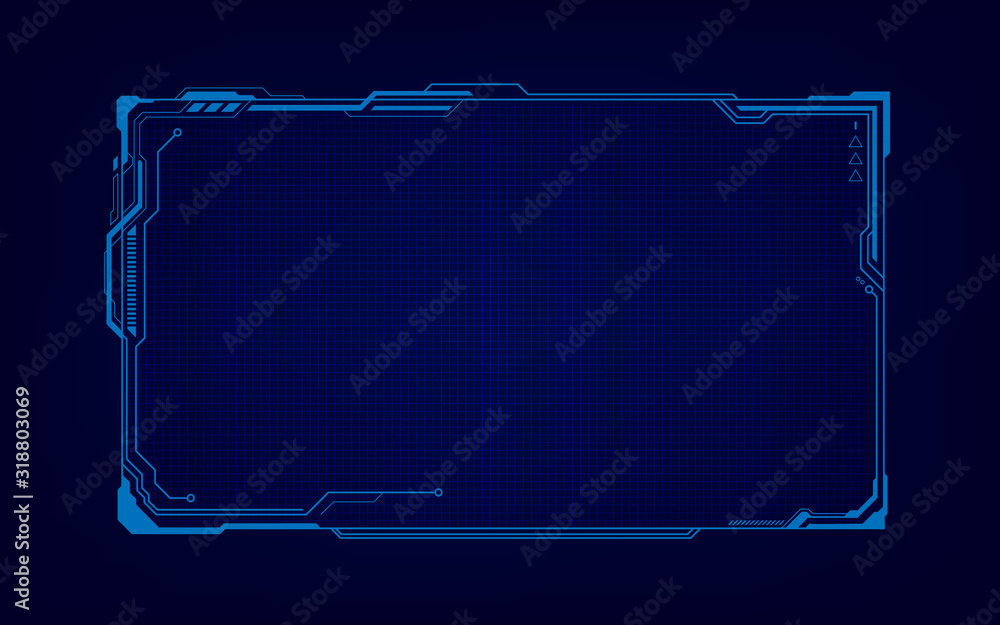 Poster abstract tech sci fi hologram frame template design background