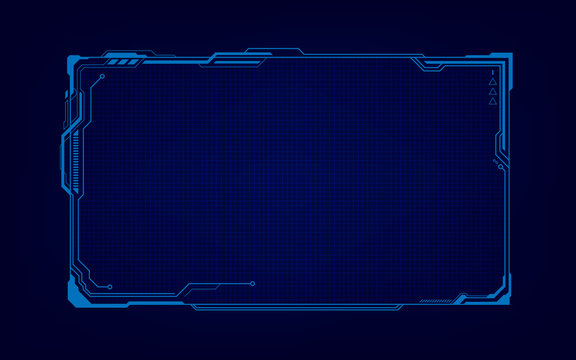 Abstract Tech Sci Fi Hologram Frame Template Design Background