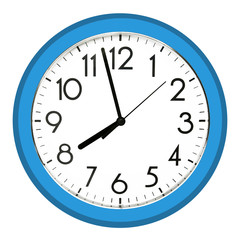 White wall clock. Isolated on white background.