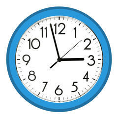 White wall clock. Isolated on white background.