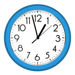 White wall clock. Isolated on white background.