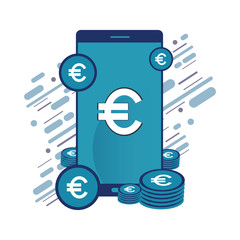 Euro Dollar Money Mobile  icon white background