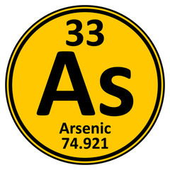 Periodic table element arsenic icon.