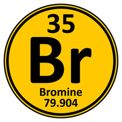 Periodic table element bromine icon. - obrazy, fototapety, plakaty