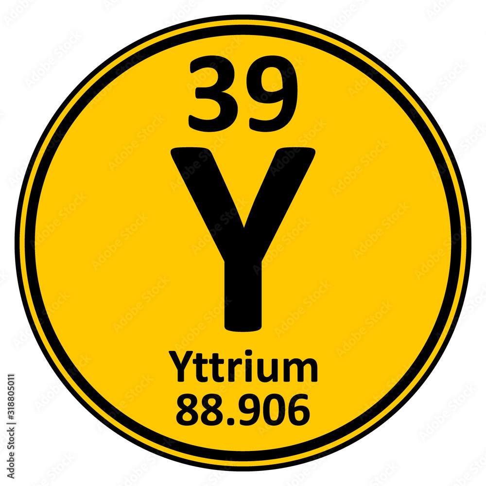 Wall mural Periodic table element yttrium icon. - Wall murals