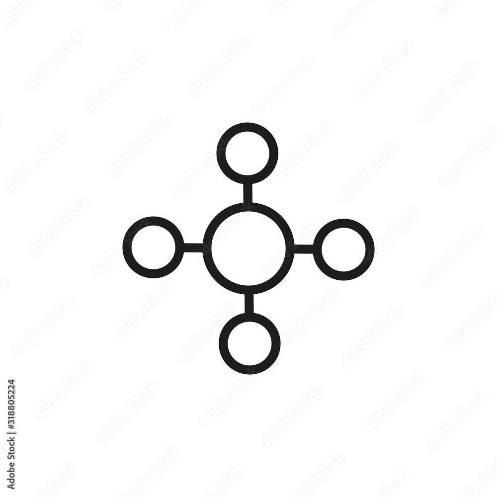 Poster simple connection line icon.