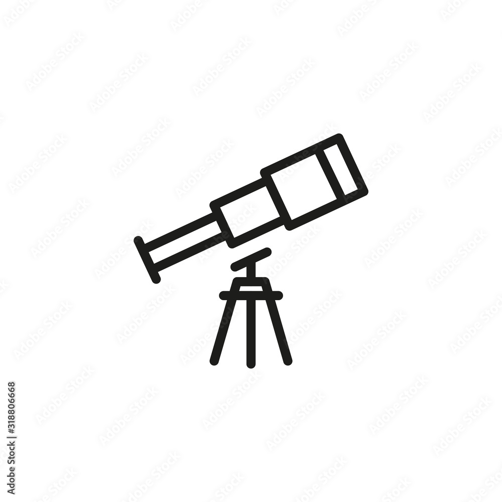 Poster Simple telescope line icon.