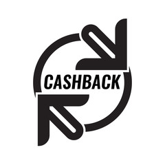 Refund or cashback icon. Symbol with arrow and circle for cashback symbol. Vector illustration.