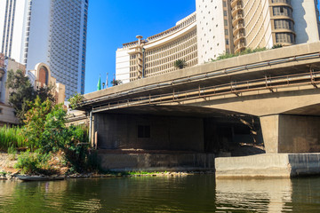 View of the Cairo city and Nile river in Egypt