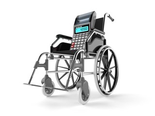 Fototapeta na wymiar Calculator with wheelchair