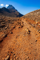 a hard road to the most unique beach in Crete-Balos Bay.