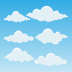 Clouds in blue sky. Vector Illustration.