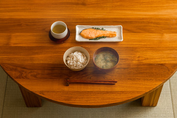 一般的な朝食　Typical Japanese breakfast 
