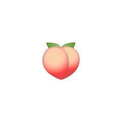 Peach Vector Icon. Isolated Peach Fresh Fruit Emoji, Emoticon Illustration