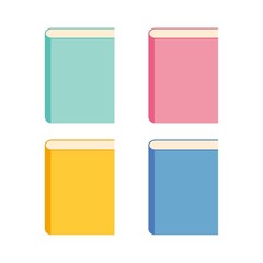 Book color set, vector icon illustration sign