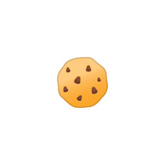 Cookie Vector Icon. Chocolate Chip Cookie Isolated Emoji, Emoticon Illustration