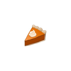Slice of Pie Vector Icon. Classic Homemade Apple Pie Isolated Emoji, Emoticon Illustration