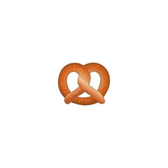 Pretzel Vector Icon. Isolated German Bread Pretzel Illustration