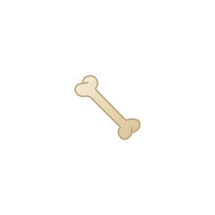 Dog Bone Vector Icon. Isolated Creamy Dog Bone Realistic Emoji, Emoticon Illustration