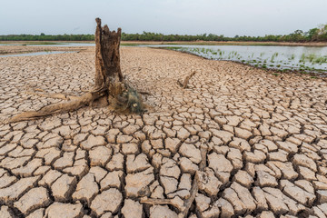 Italy - drought and aridity in the almost waterless Po river with