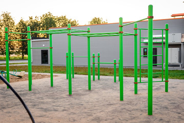 Fototapeta premium Sports playground. Outdoor gym for street workout.