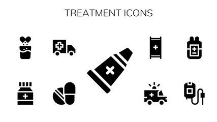 Modern Simple Set of treatment Vector filled Icons