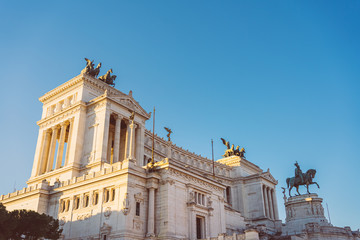Fototapeta na wymiar Rome, Italy - Dec 31, 2019: Vittorio Emanuele II, in Rome Italy.