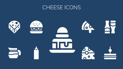 Fototapeta na wymiar Modern Simple Set of cheese Vector filled Icons