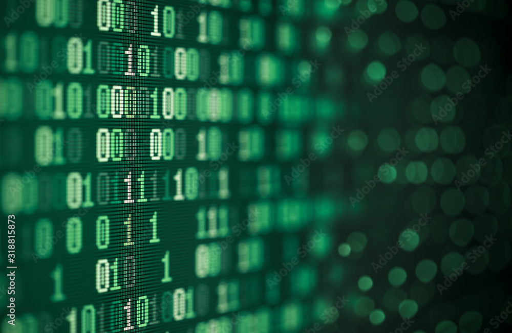 Fototapete computer binary data abstract technology background