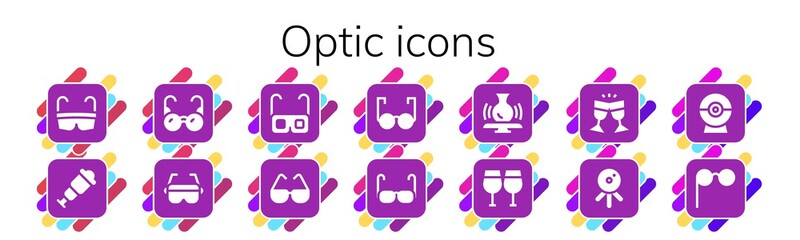 optic icon set