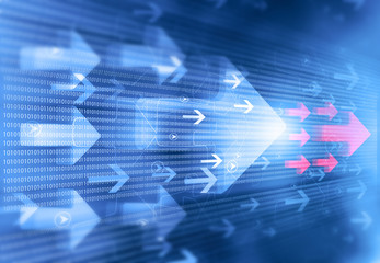 Moving arrow graph background. 3d illustration..