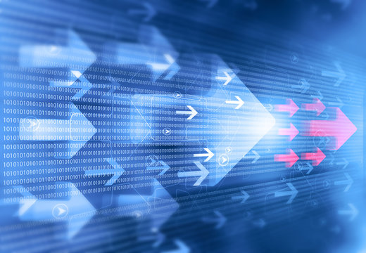 Moving arrow graph background. 3d illustration..