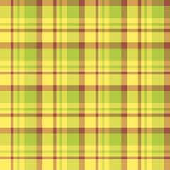 Seamless pattern in charming yellow, green and brown colors for plaid, fabric, textile, clothes, tablecloth and other things. Vector image.